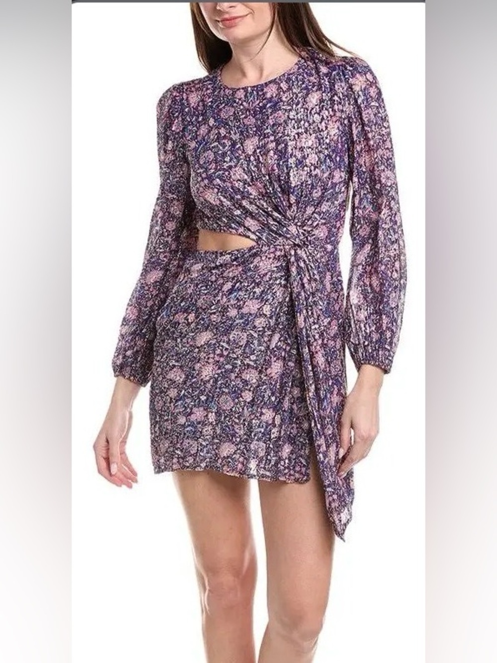 Maje Purple Floral Cut out Dress size 42